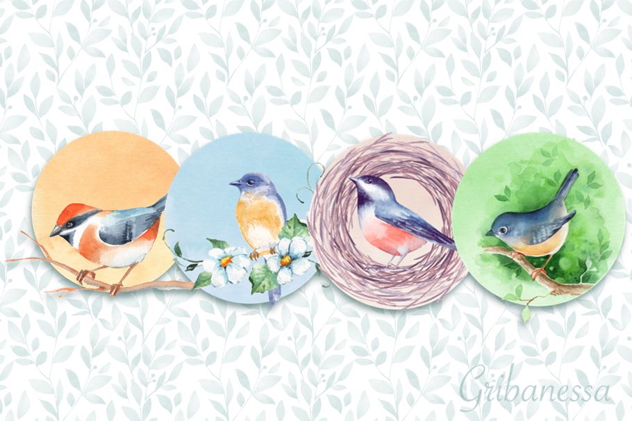Watercolor birds example image 1