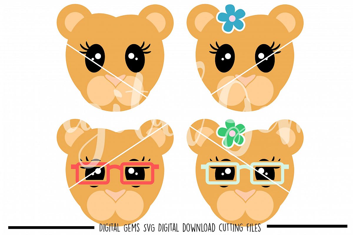 Lioness faces SVG / PNG / EPS / DXF Files example image 1
