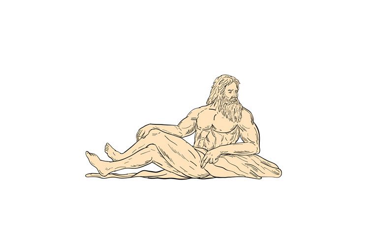 Hercules Reclining Looking to Side Drawing example image 1
