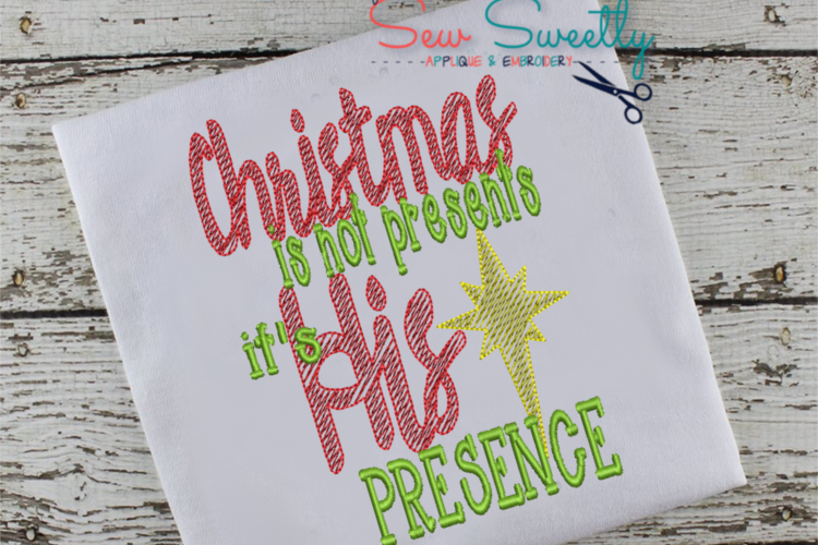 Christmas Word Art Applique Embroidery Design example image 1