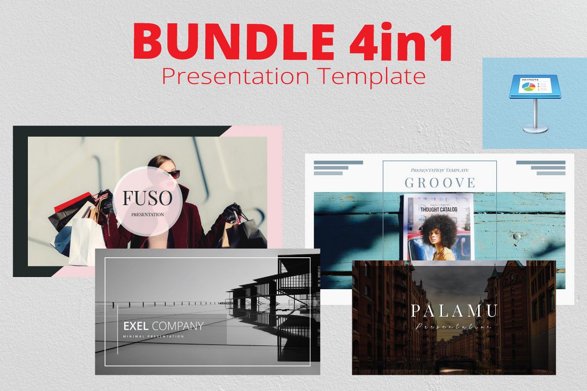 4in1 Bundle Keynote Template example image 1