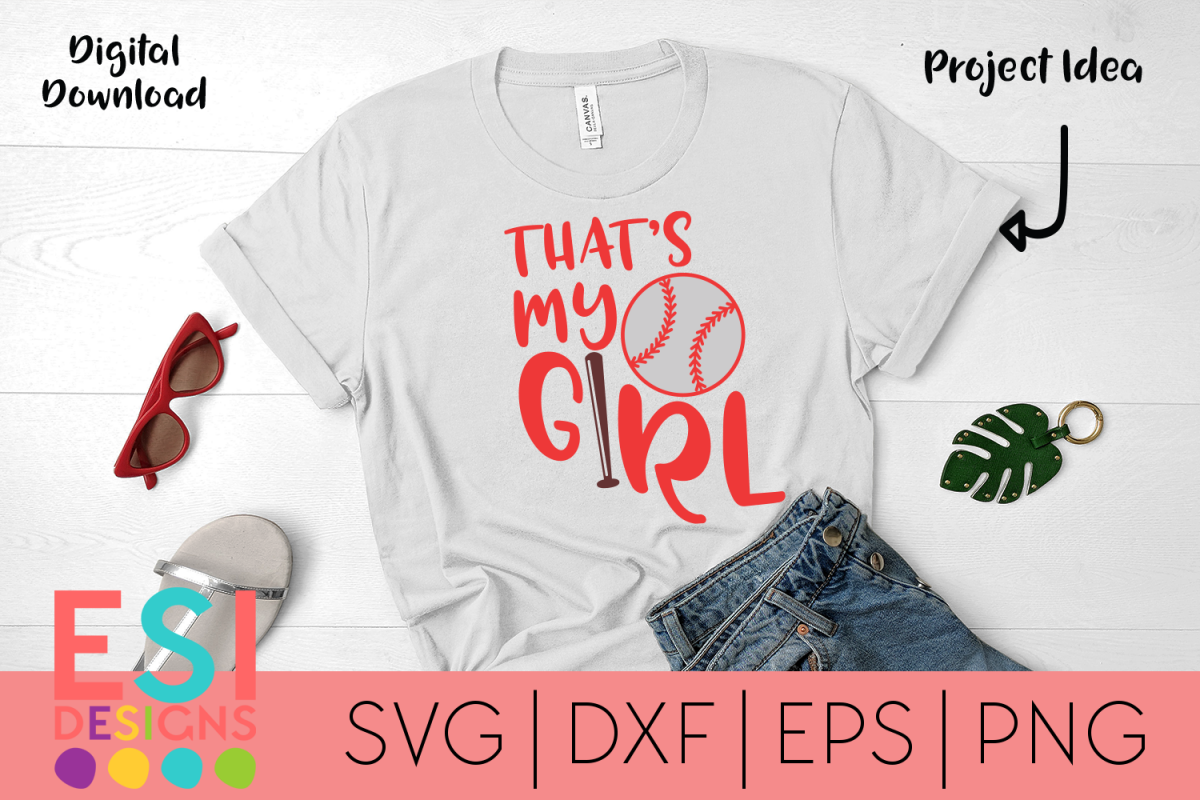 Baseball SVG| That's my Girl - Baseball Design example image 1