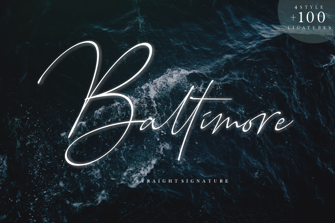 Baltimore // Straight Signature Font example image 1