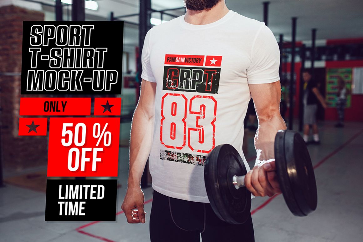 Sport T-Shirt Mock-Up example image 1
