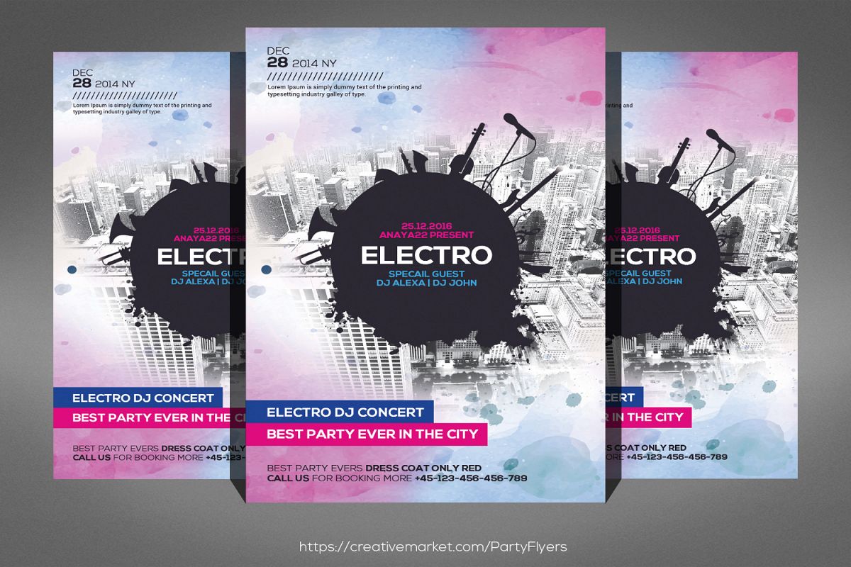 Electro Dj Flyer Template example image 1