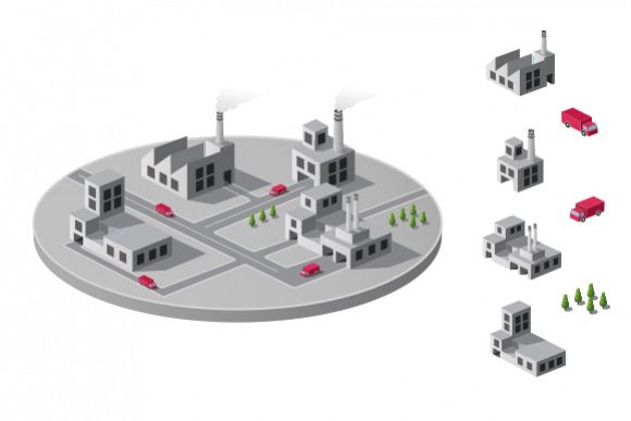 Industrial plants vector illustration example image 1