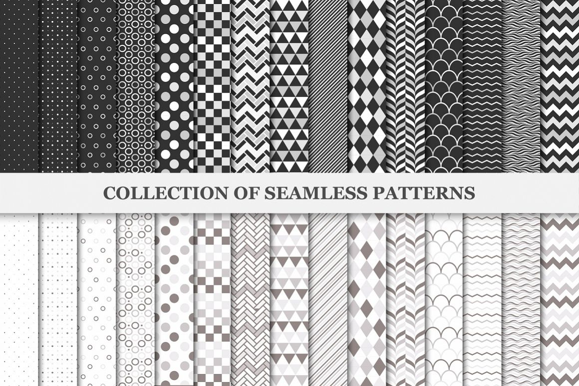 Collection of seamless patterns. example image 1