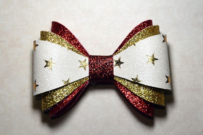 Hair bow template SVG, DIY leather bow template example image 1
