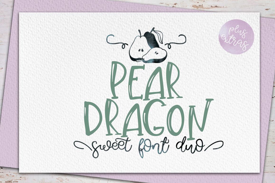 Pear Dragon.Sweet font duo&extras example image 1