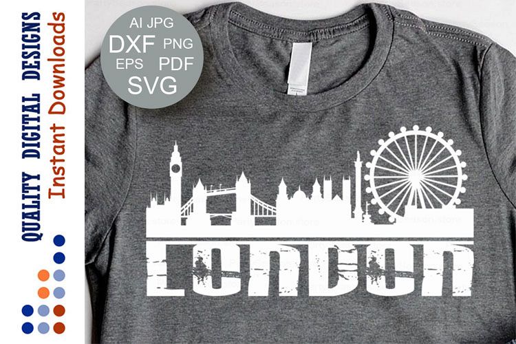 London Skyline Svg Grunge Cityscape London Skyline example image 1