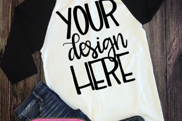 Shirt Mockup - Outfit Mockup - Mockup Adult Raglan Shirt (68312) | Mock Ups | Design Bundles