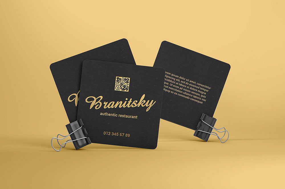 Download Square Business Card Mockup Bitem