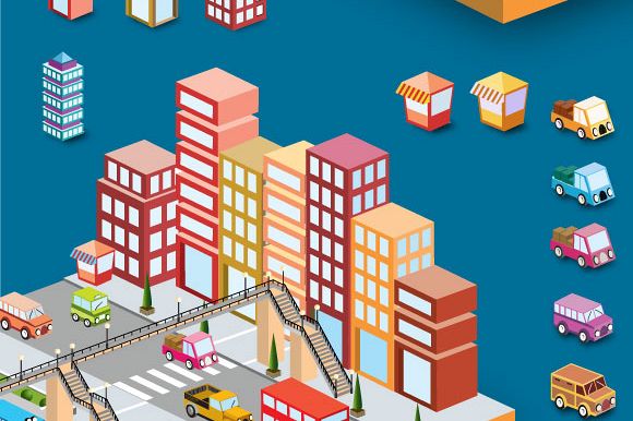 Isometric City Vector example image 1