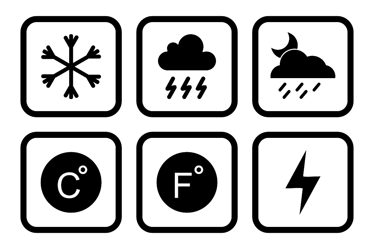 Set Of Weather And Season Icons example image 1