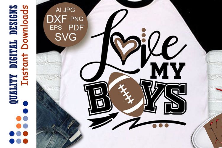 Football SVG Love my Boys example image 1