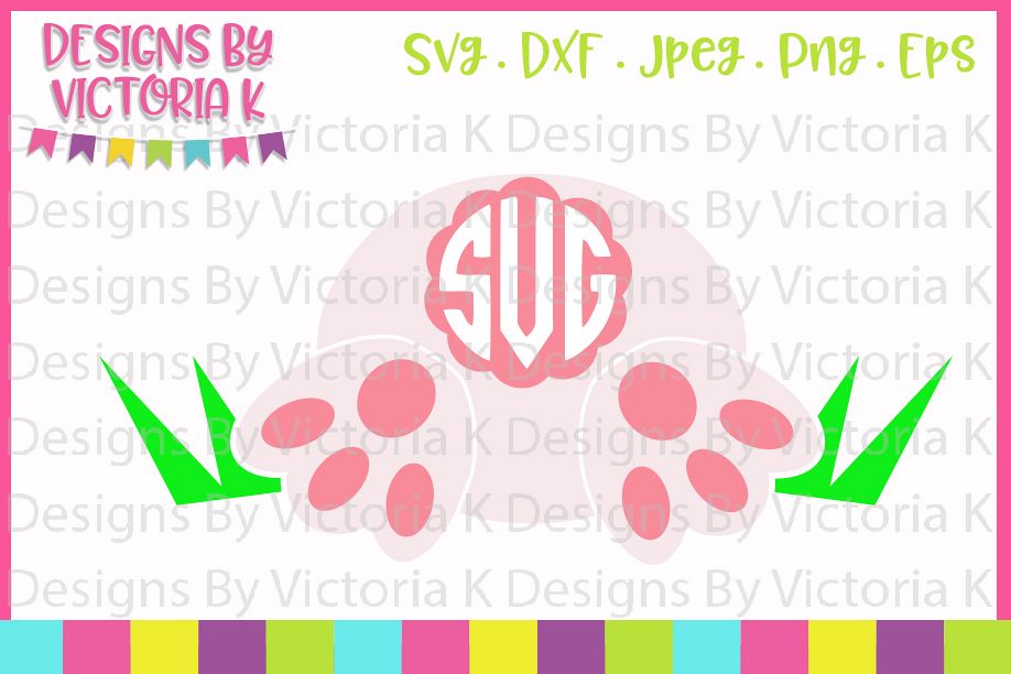 Easter, Bunny, Bunny Monogram, SVG, DXF, PNG example image 1