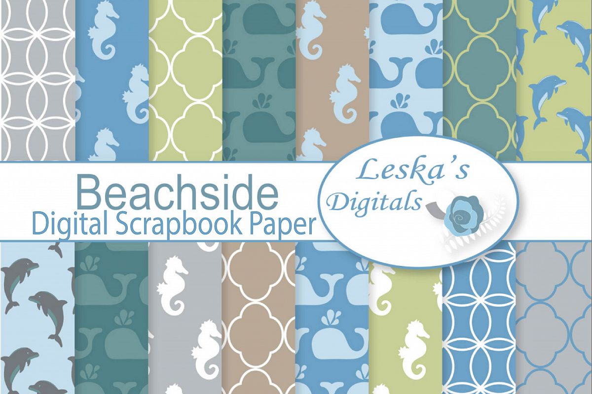 Beachside Digital Paper Pack example image 1