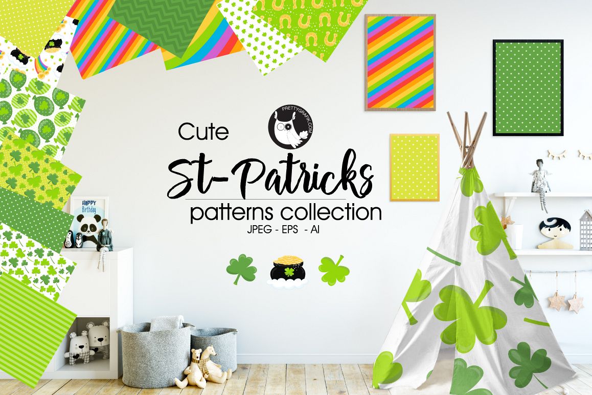 ST-PATRICKS, digital papers example image 1
