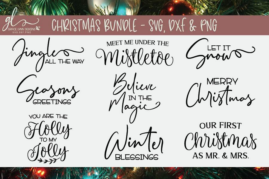 Christmas Bundle - SVG Cut File Bundle - SVG, DXF & PNG example image 1