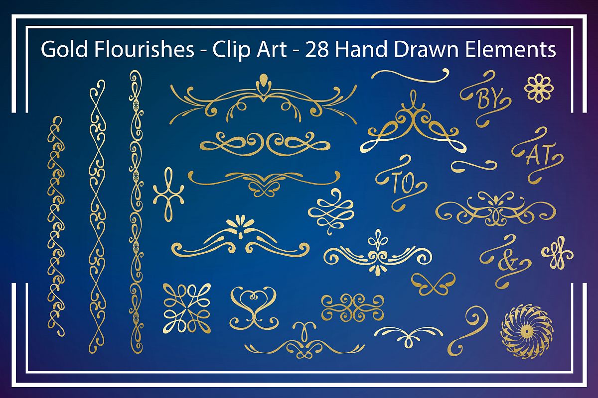 Gold Flourishes - Clipart example image 1