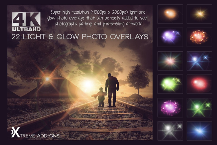 4K Light & Glow Overlays example image 1