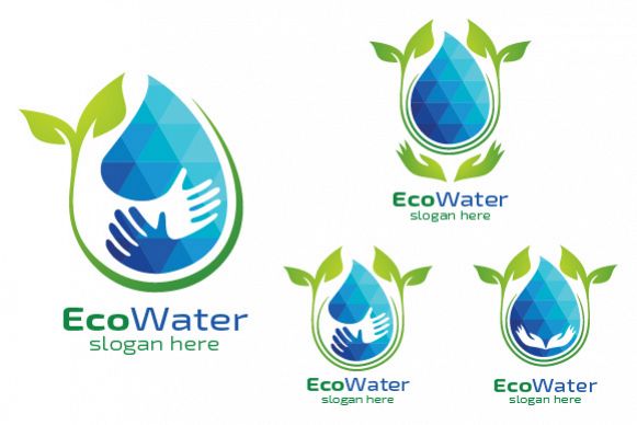 Eco Blue Water Drop Logo example image 1