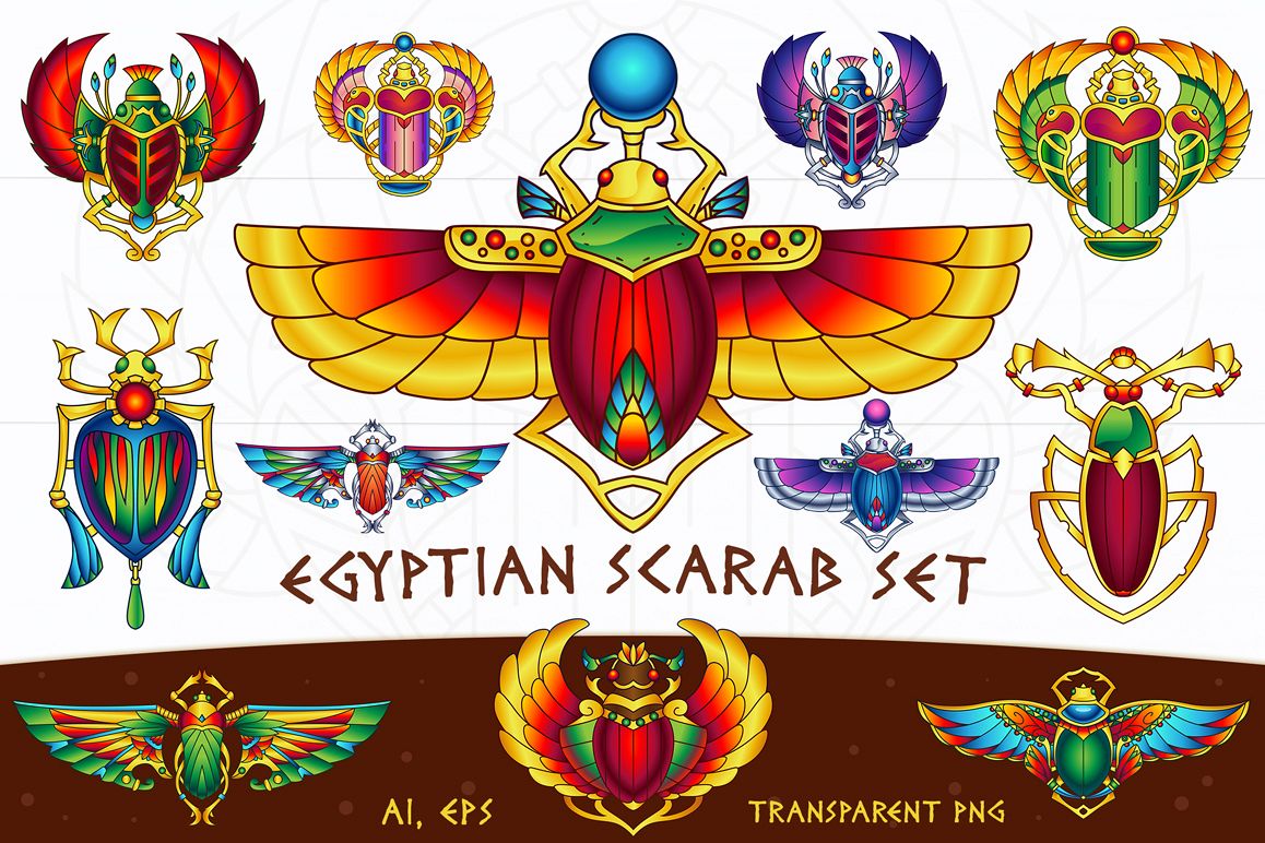Egyptian Vector Scarab Set