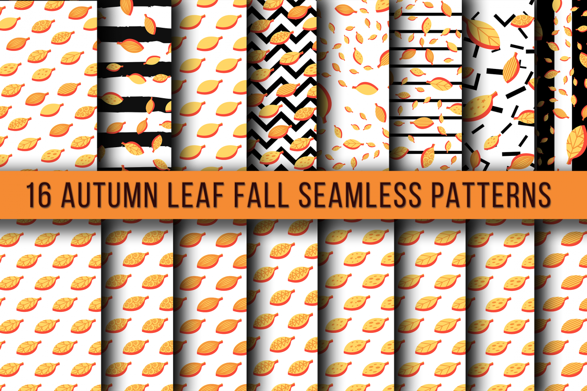 Autumn Leaf Fall Seamless Patterns example image 1