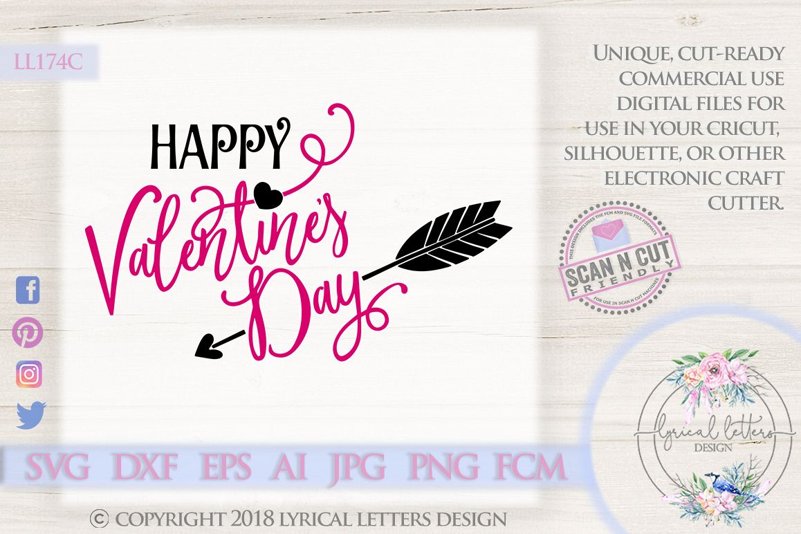 Happy Valentine's Day SVG DXF Cut File LL174C example image 1