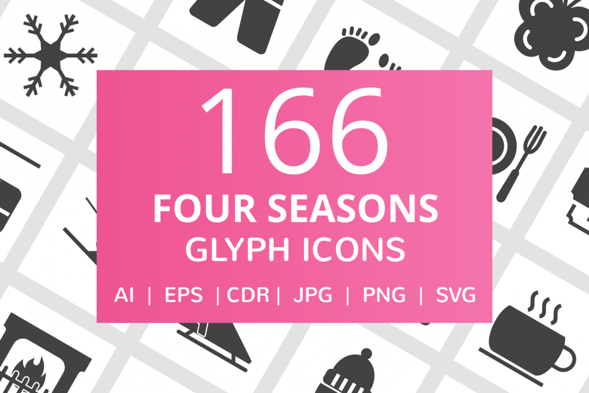 166 Four Seasons Glyph Icons example image 1