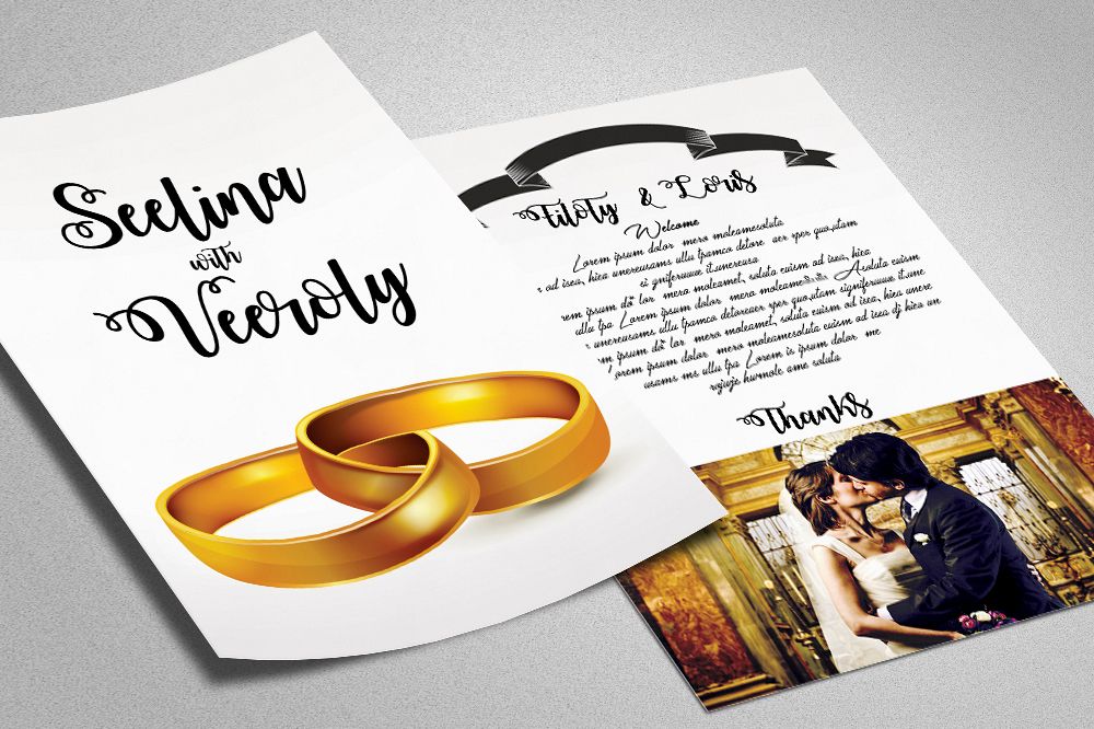 Double Sided Wedding Invitation Card example image 1