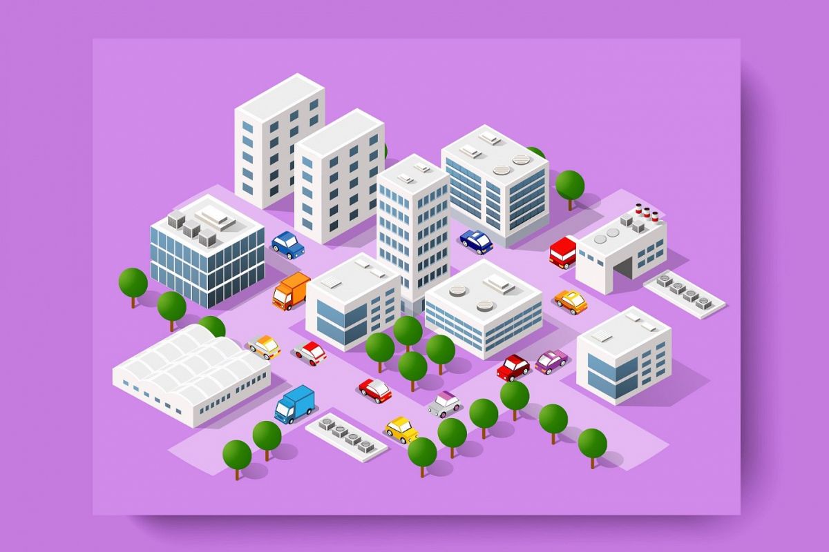 Modern vector 3D city example image 1