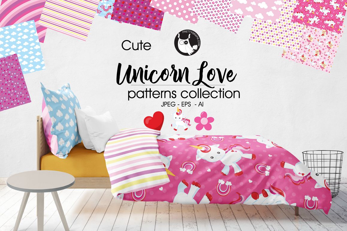UNICORN-LOVE , digital papers example image 1