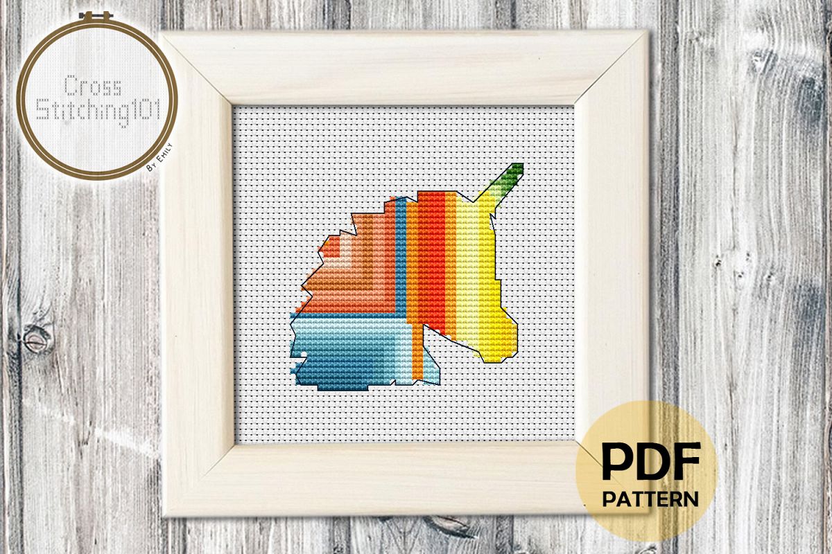 Unicorn Head Design Cross Stitch Pattern - Instant Downlod example image 1