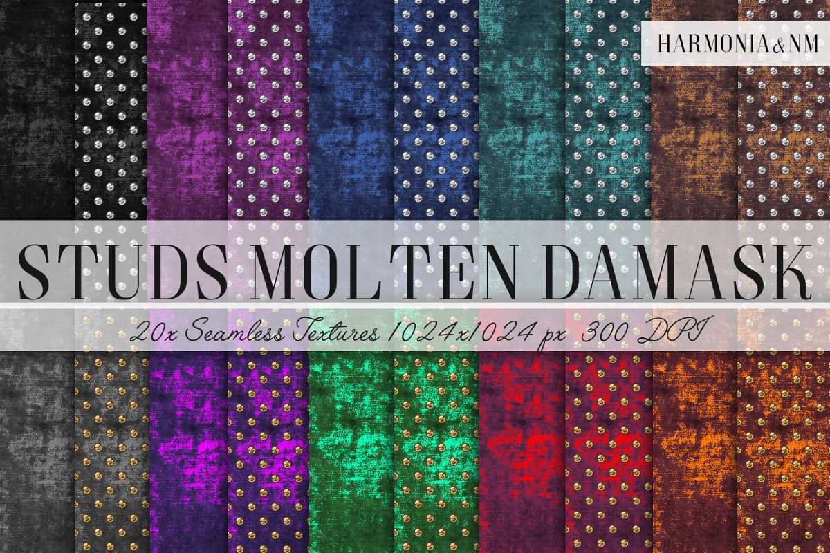 Studs Molten Damask 20 Seamless Textures example image 1