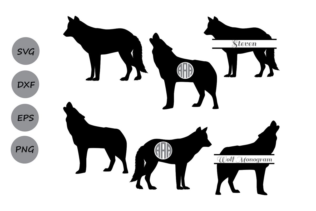 Download wolf svg, wolf monogram svg, wolf cut file, dog svg ...