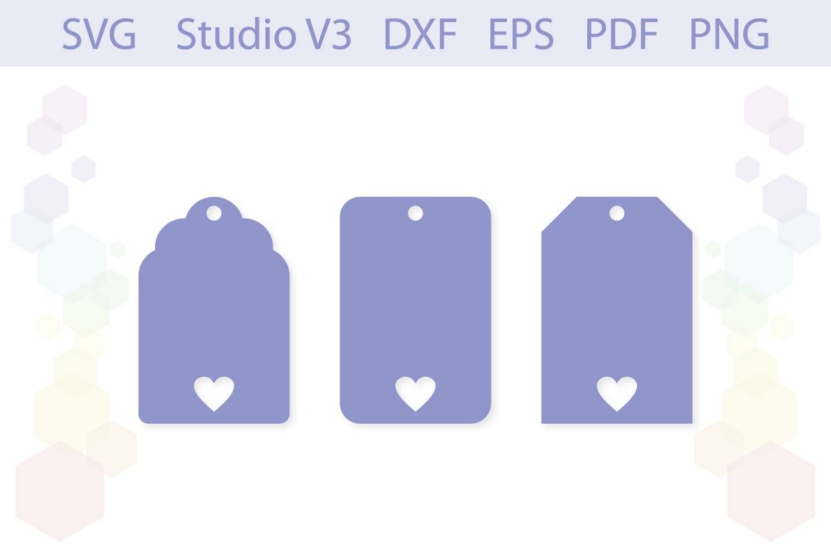 Heart Gift Tag Shapes cut files example image 1
