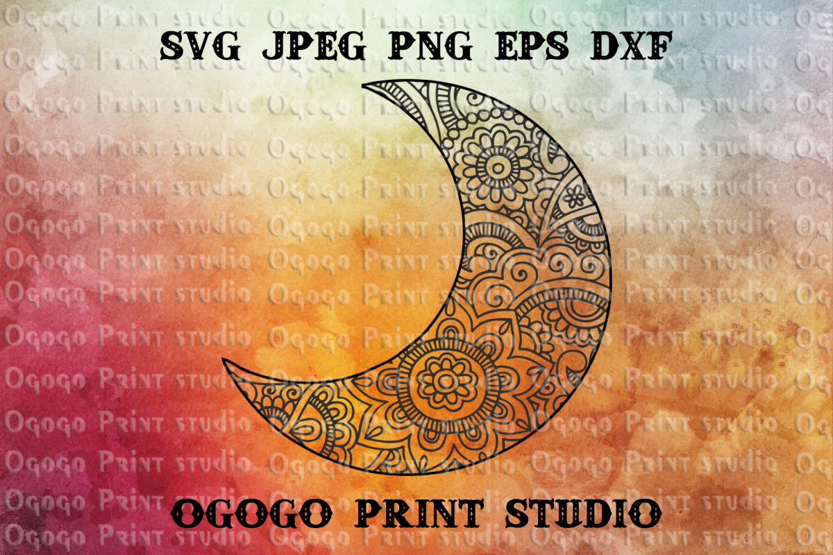 Download Moon SVG, Zentangle SVG, Kids room svg, Mandala svg, Cricut