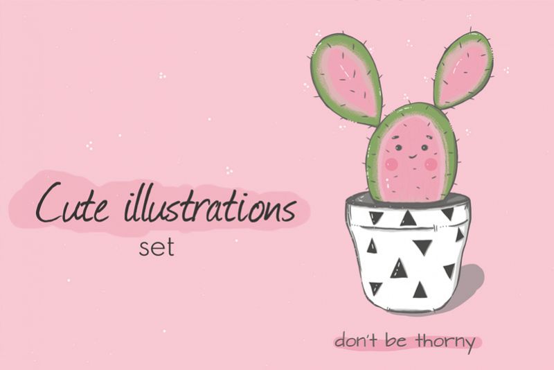 cute illustrations set example image 1