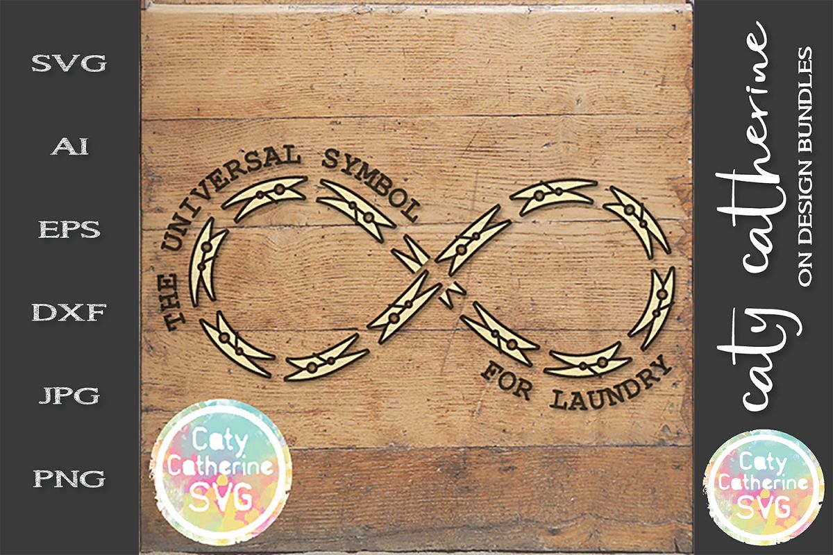 The Universal Symbol For Laundry Infinity Clothes Peg SVG example image 1