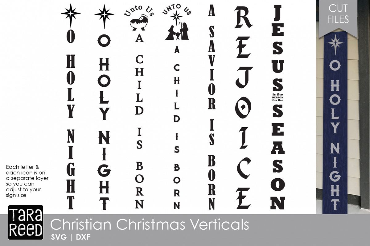 Download Christian Christmas Vertical Signs - SVG Files for Crafters