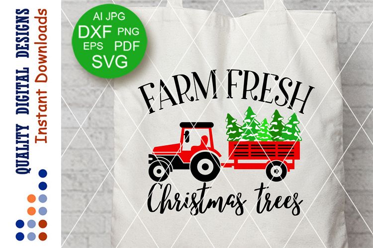 Farm Fresh CHRISTMAS Trees sign Farmers market Svg files Red example image 1