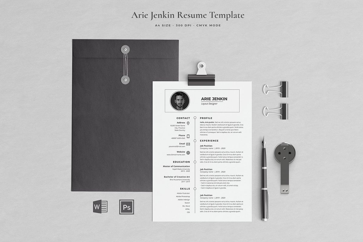 Arie Resume with Cover Letter Professional Template example image 1
