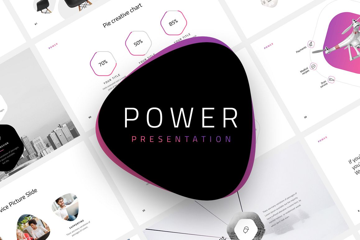Power-Minimal Powerpoint Template example image 1