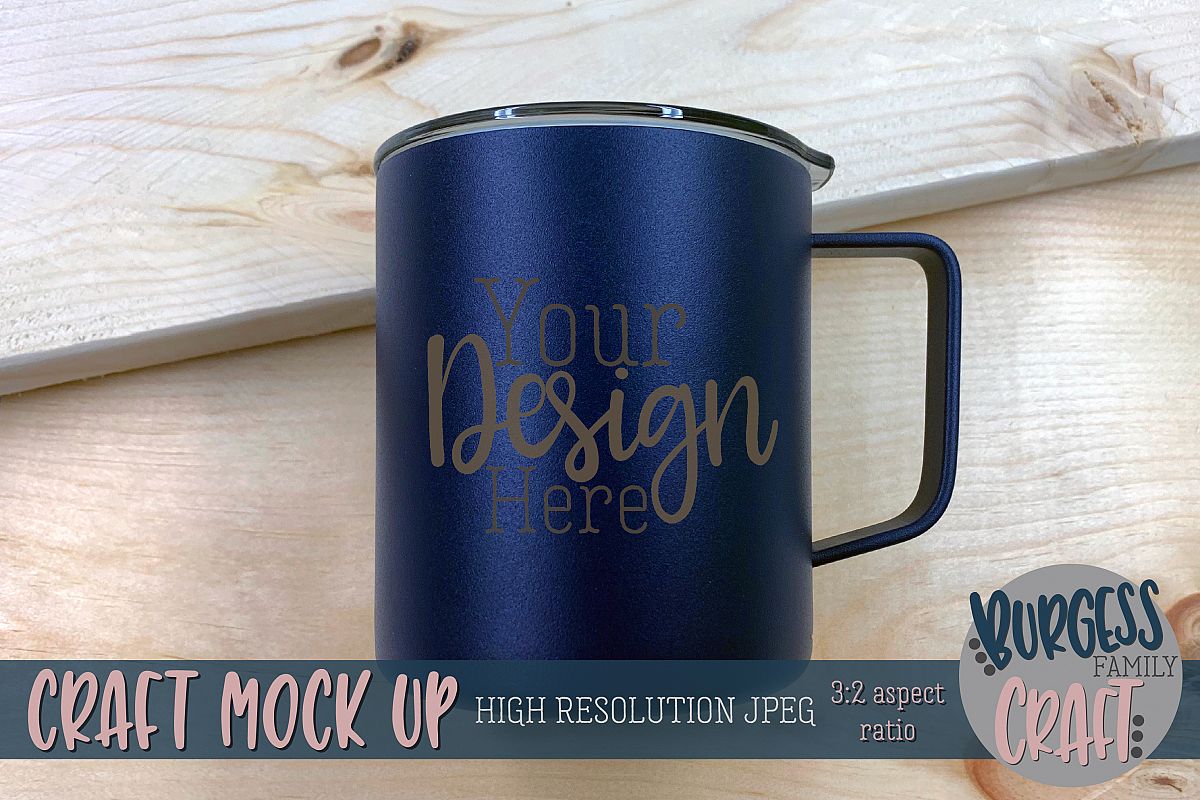 Mens pine wood camp mug Craft mock up|High Resolution example image 1