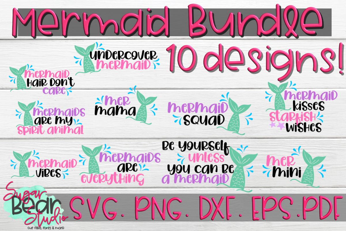 Mermaid Bundle! Bundle of 10! - Mermaid SVGs example image 1