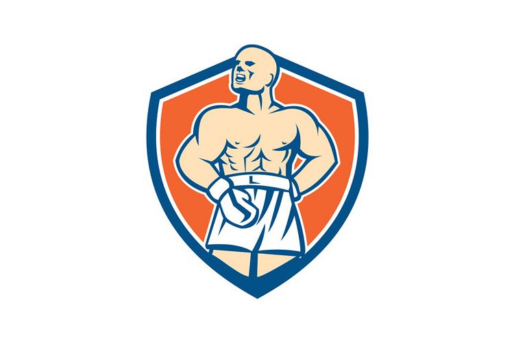 Boxer Champion Shouting Shield Retro example image 1