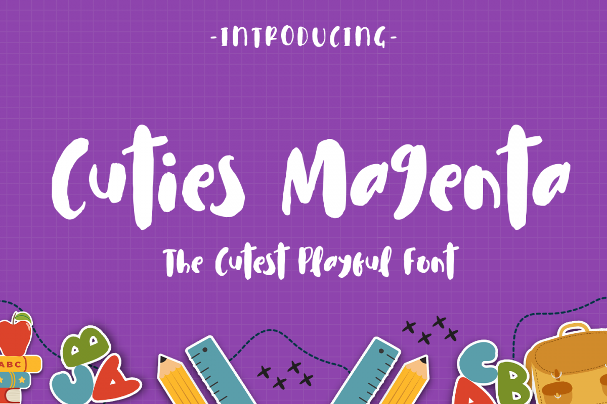 Cuties Magenta - Playful Font - example image 1