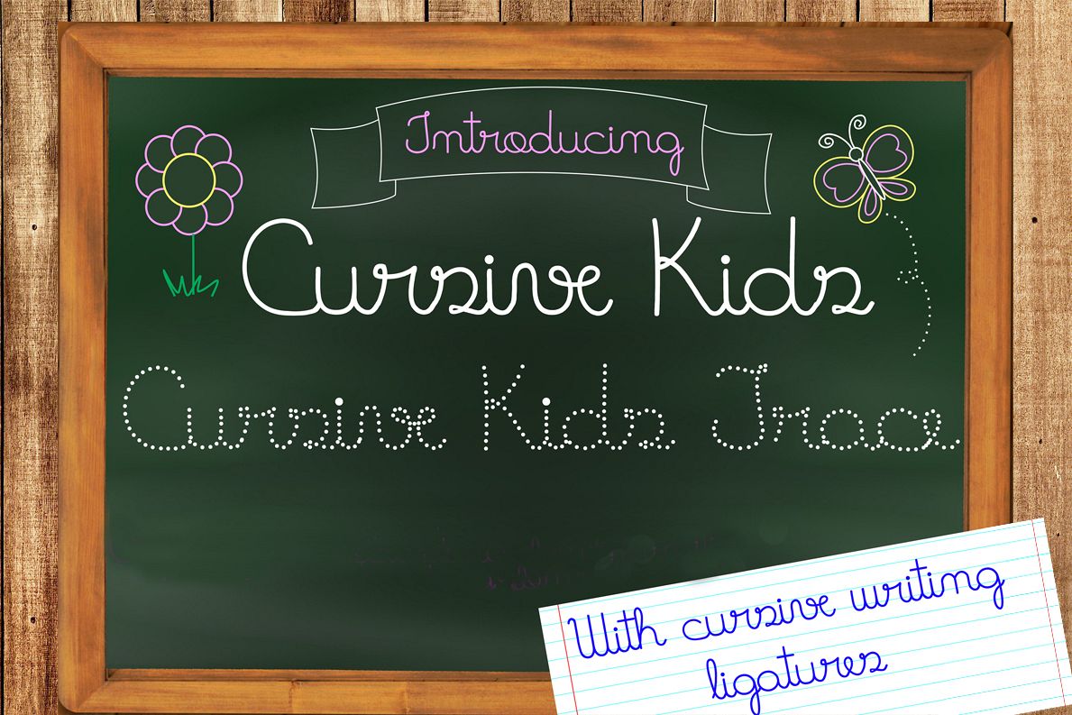 Fonts Cursive Kids and Cursive Kids Trace example image 1