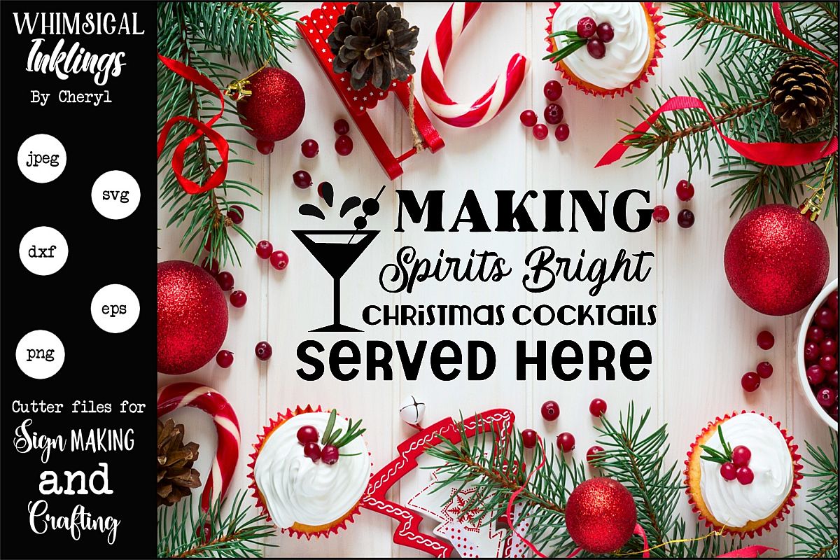 Christmas Cocktails SVG example image 1